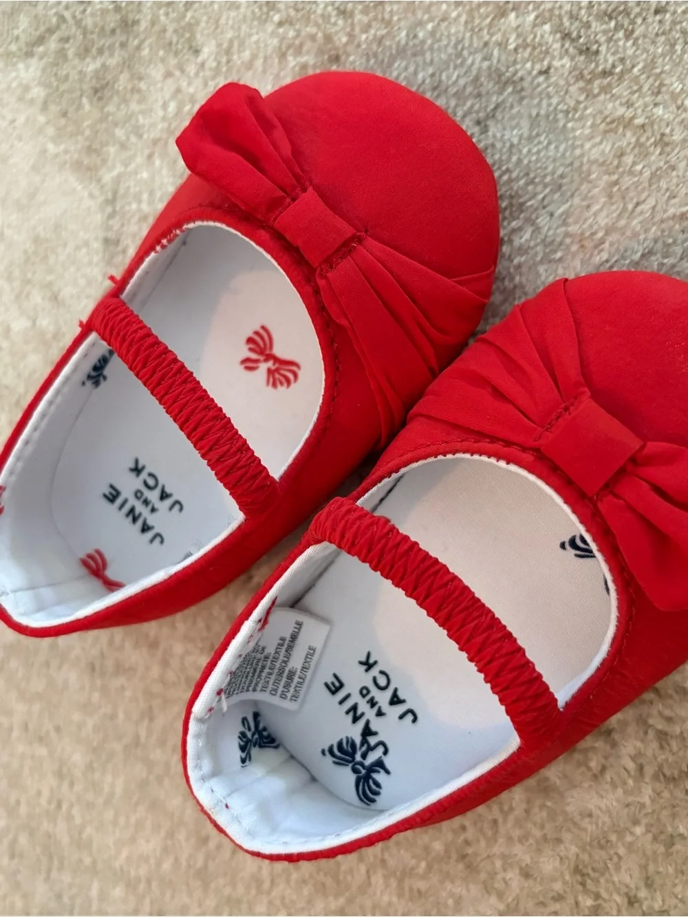 Janie and Jack Red Bow Mary Jane Flats